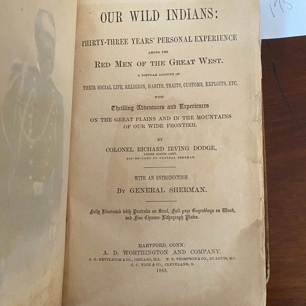 Our Wild Indians Col Richard Irving Dodge Chromo-Lithograph Illustrated 1883‎